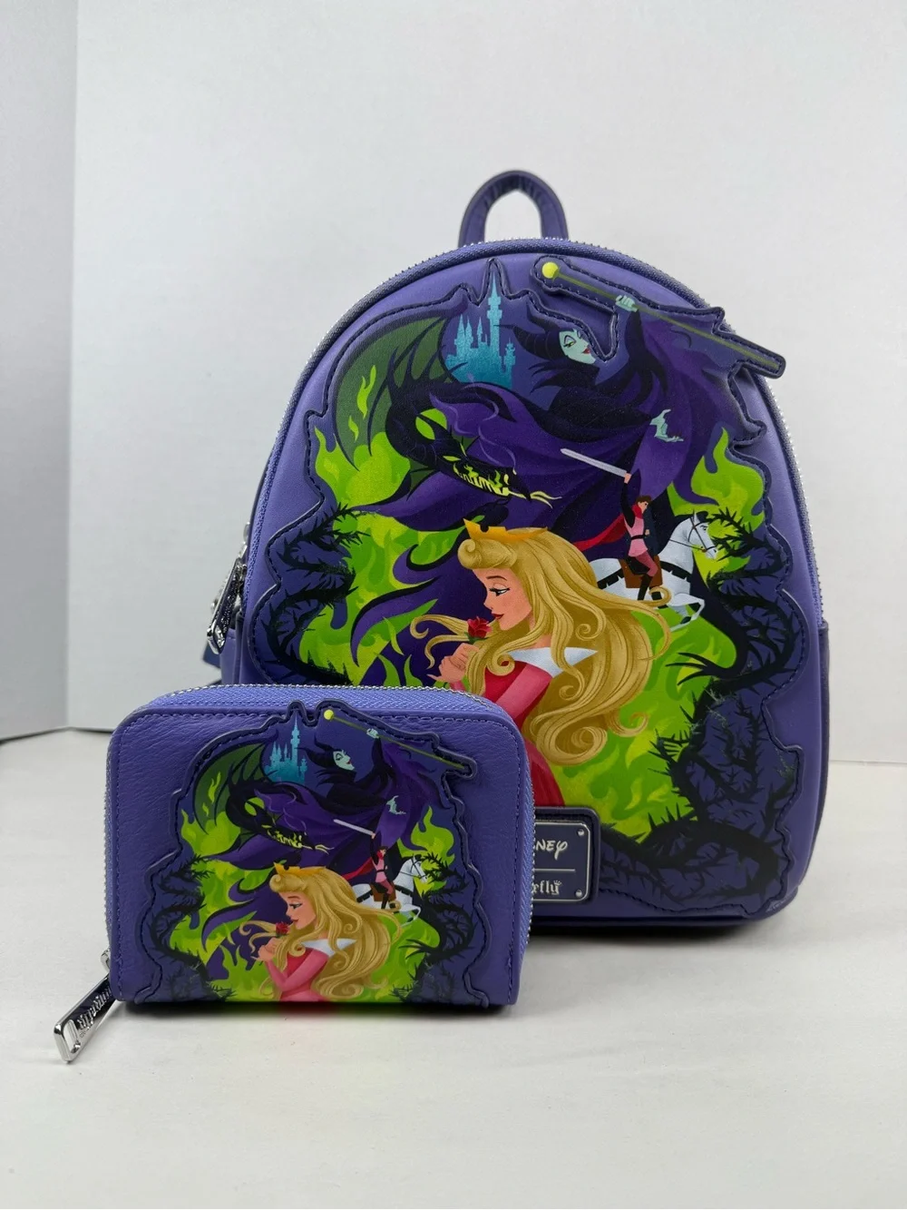 Loungefly Disney Sleeping Beauty Characters Portrait Mini Backpack & Wallet